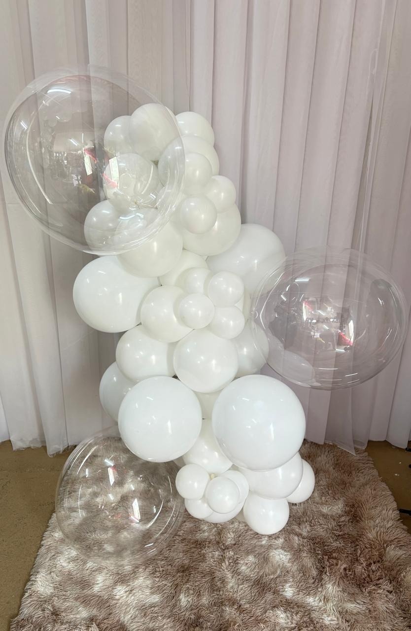 Mini Arco Balões 1,20 Metros Com Bubbles Transparentes + Balões 12" - Três Marias Festas