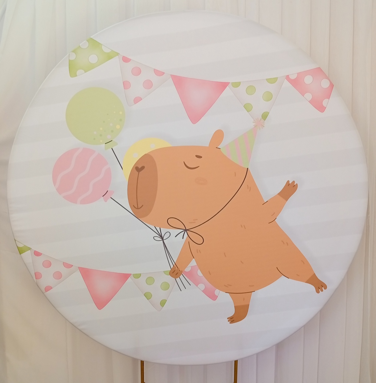 Painel Sublimado Capivara Menina - Três Marias Festas