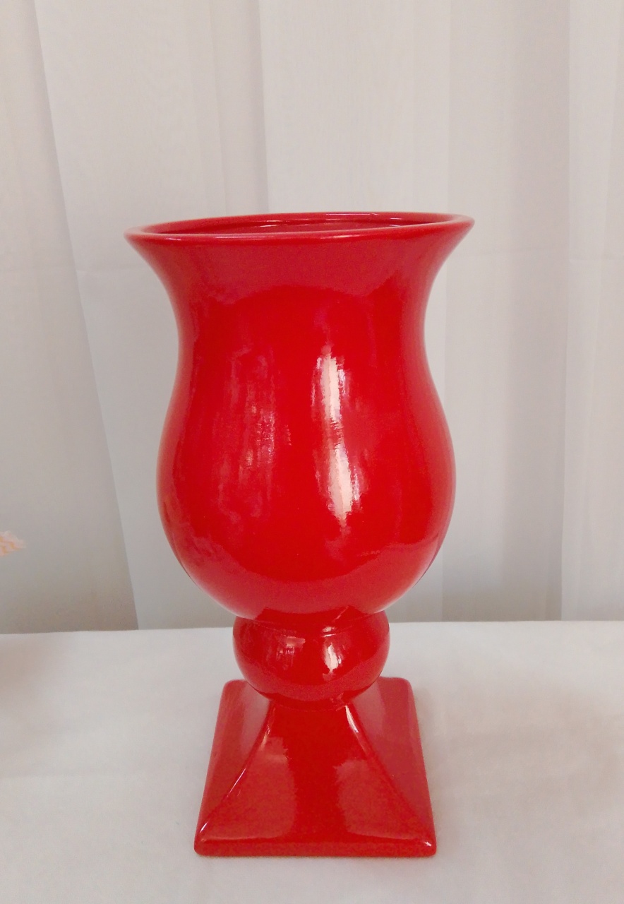 Vaso Cerâmica Alto Vermelho - Três Marias Festas