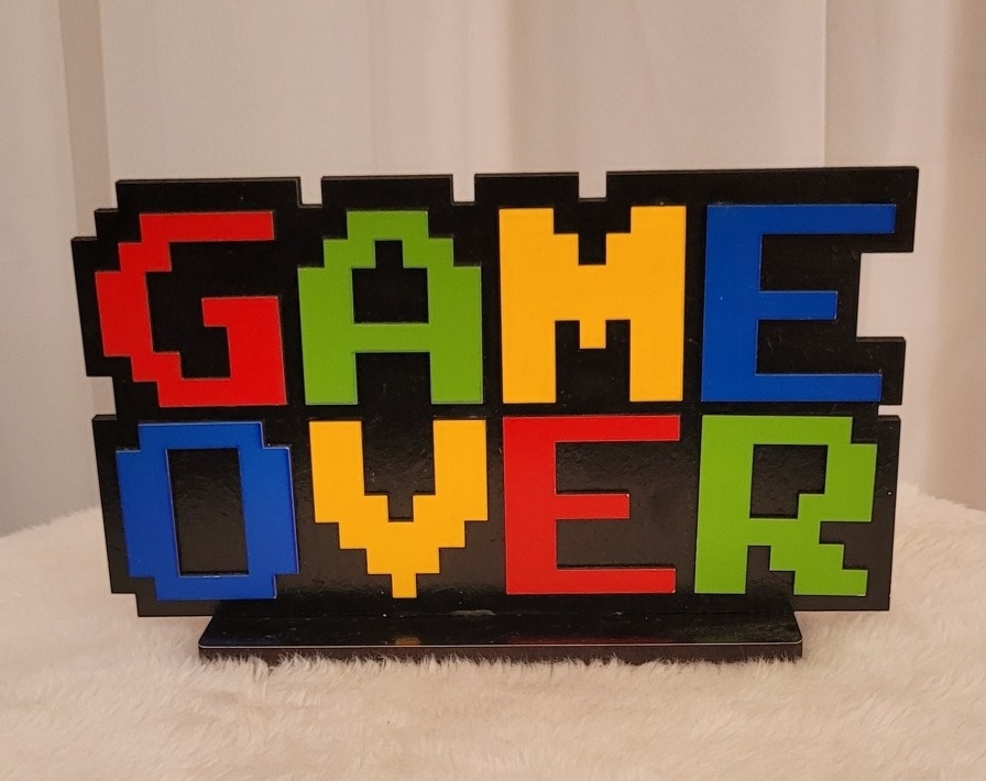Display Mdf 3D Game Over Colorido - Três Marias Festas