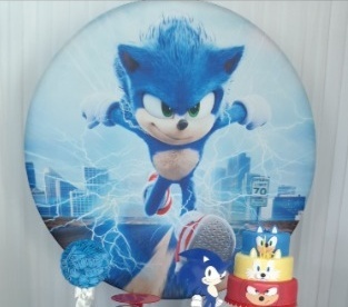 Painel Sublimado Sonic - Três Marias Festas