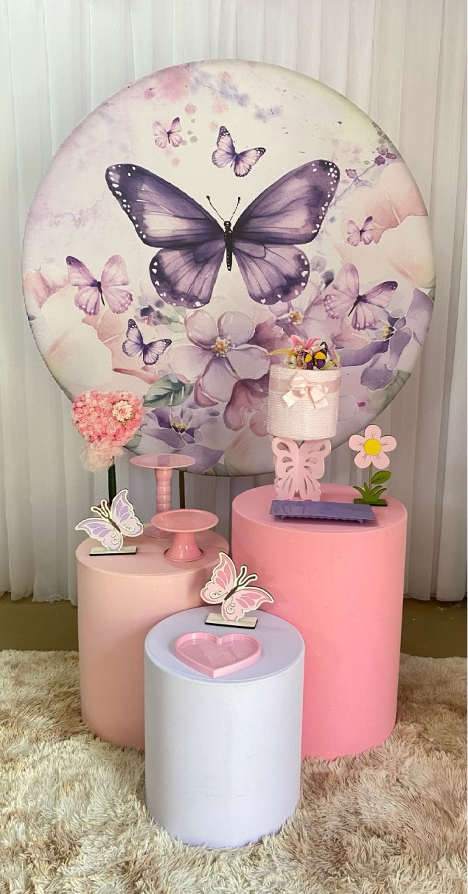 Borboleta Rosa Mod3 - Três Marias Festas
