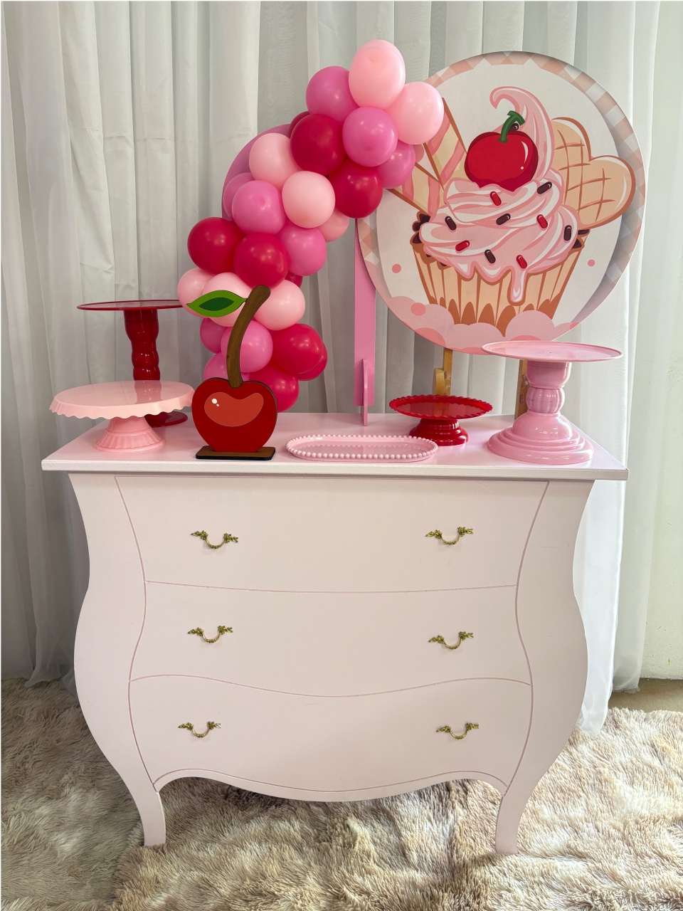 Mini Kit Cup Cake Rosa (Doces) - Três Marias Festas