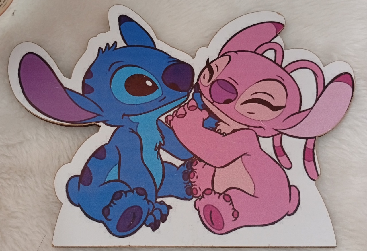Display Simples Mdf - Angel E Stitch  Mod1  - Três Marias Festas