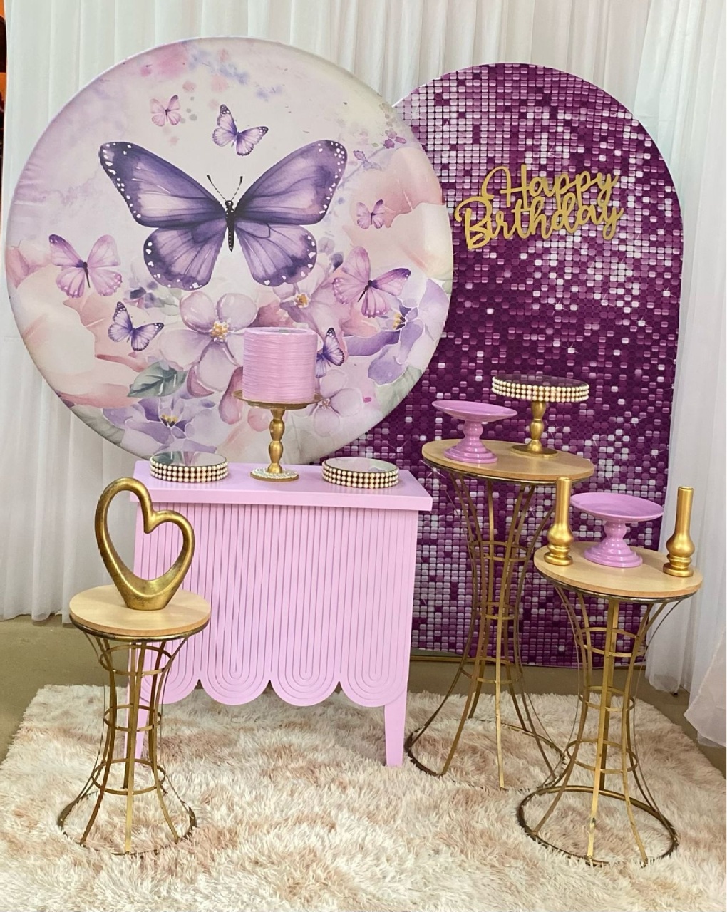 Borboleta Lilás E Roxo - Três Marias Festas