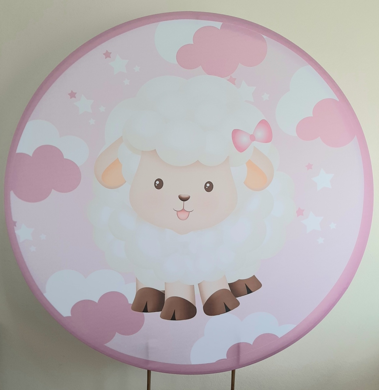 Painel Sublimado Ovelinha Rosa - Três Marias Festas