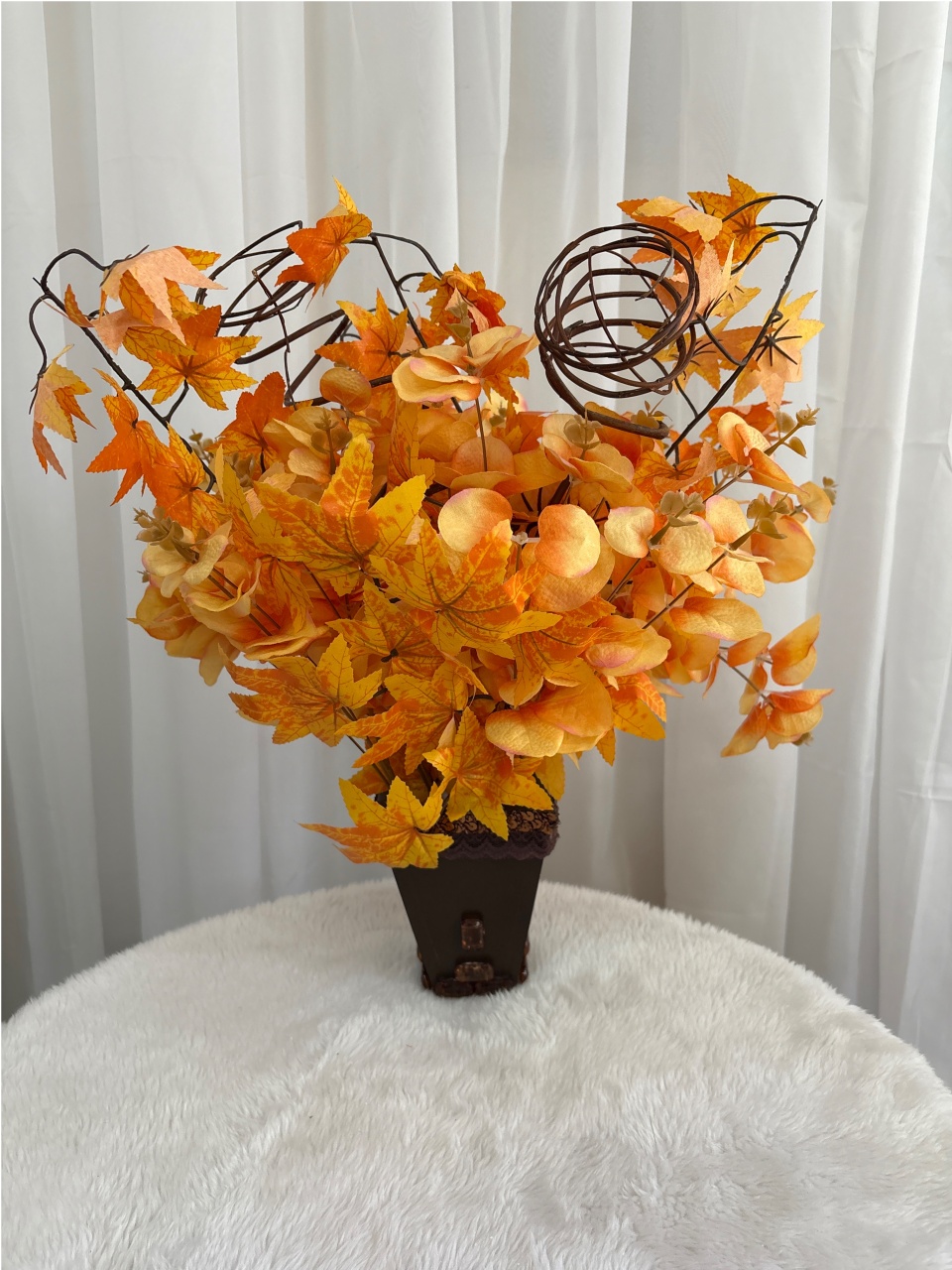 Vaso Decorativo Flores Laranja - Três Marias Festas