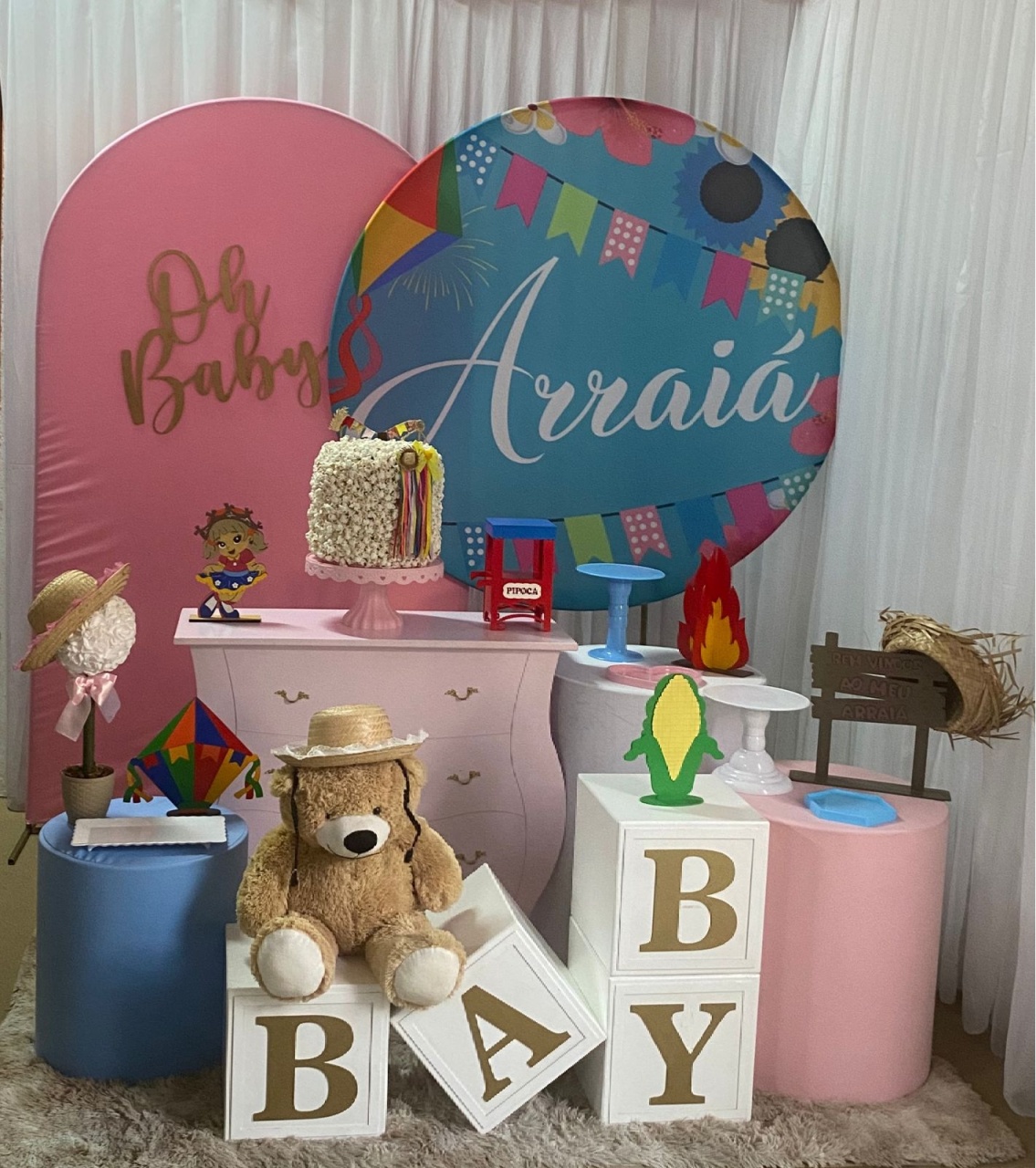 Oh Baby Arraiá Rosa (Mod2) - Três Marias Festas