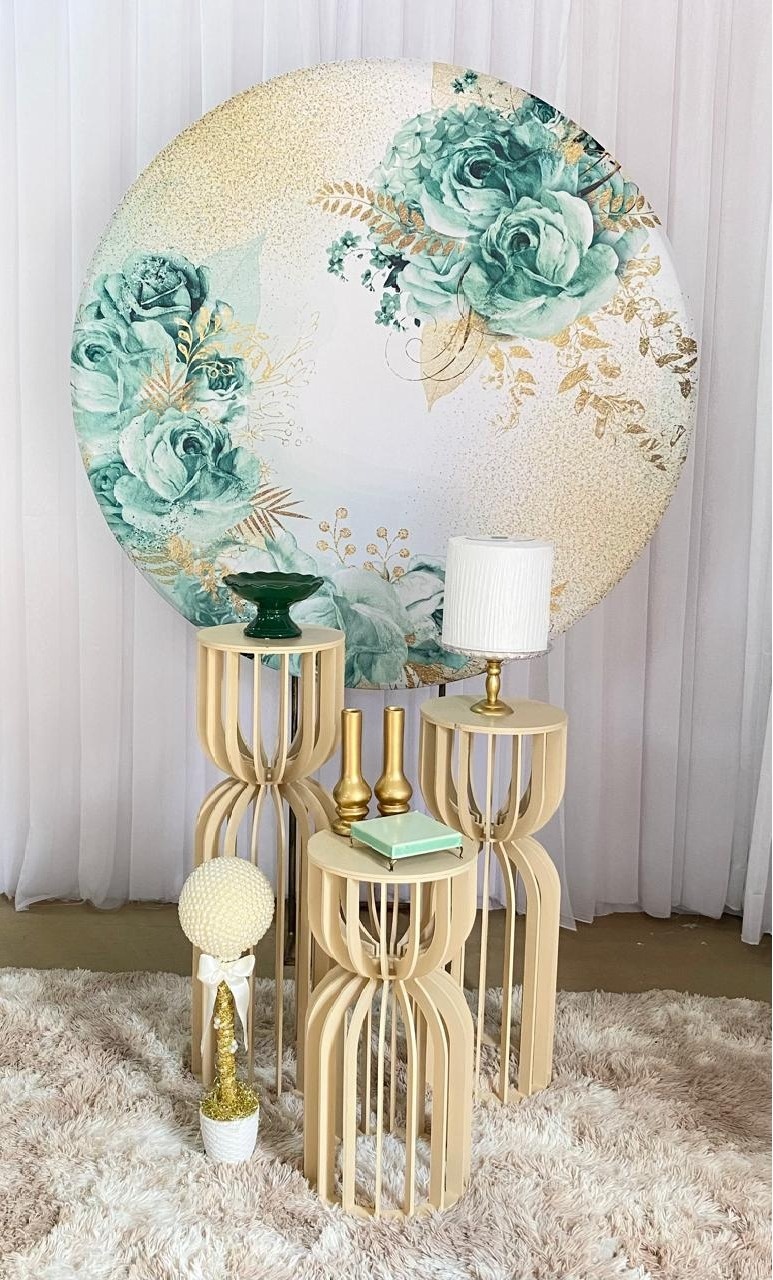 Floral Verde Com Dourado - Três Marias Festas