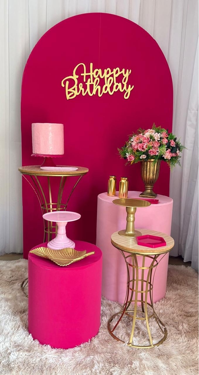 Pink, Dourado E Rosa Bb - Três Marias Festas