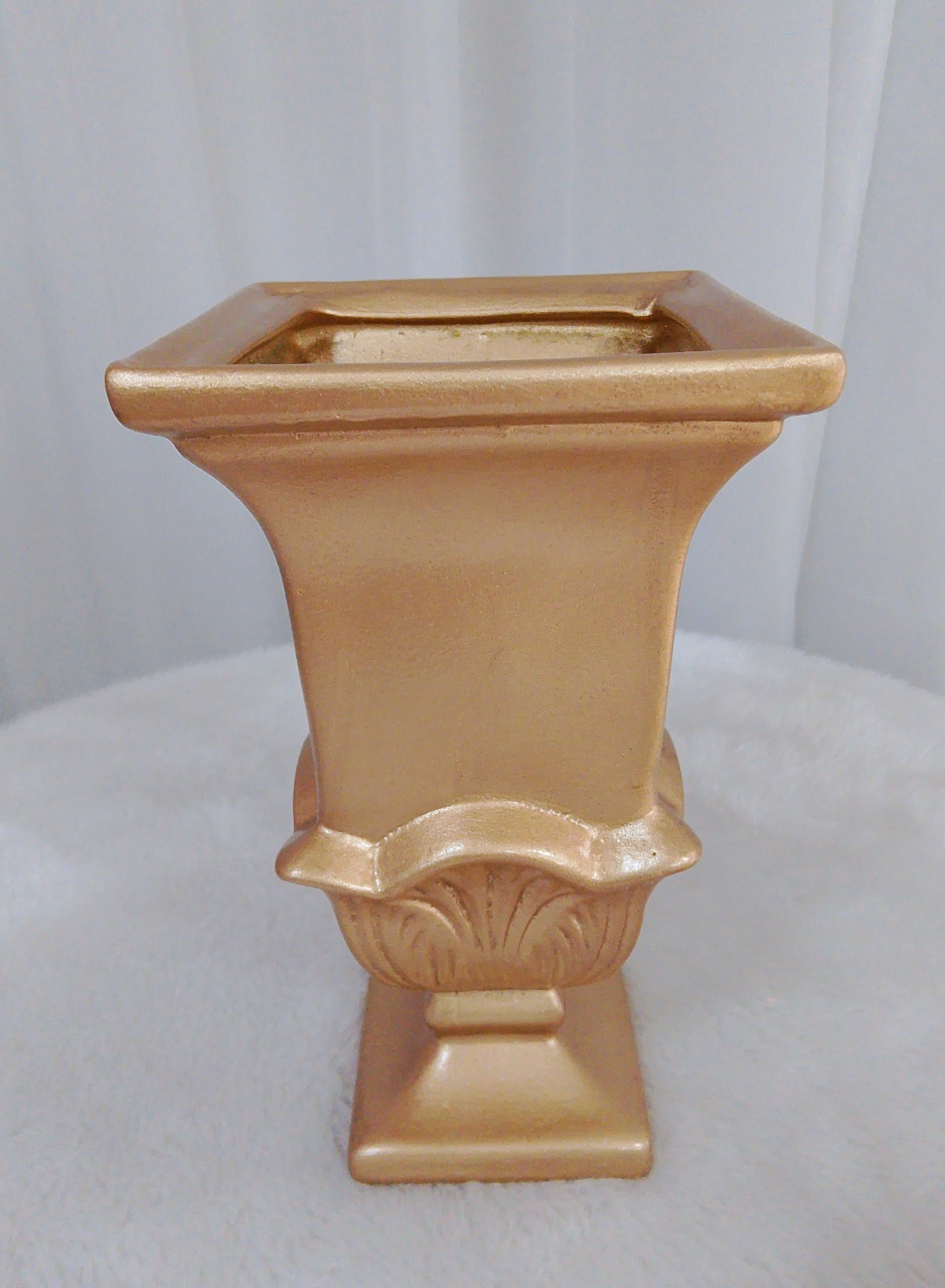 Vaso Cerâmica P Dourado - Três Marias Festas