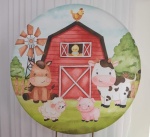 Painel Sublimado Fazendinha Rosa - imagem 2