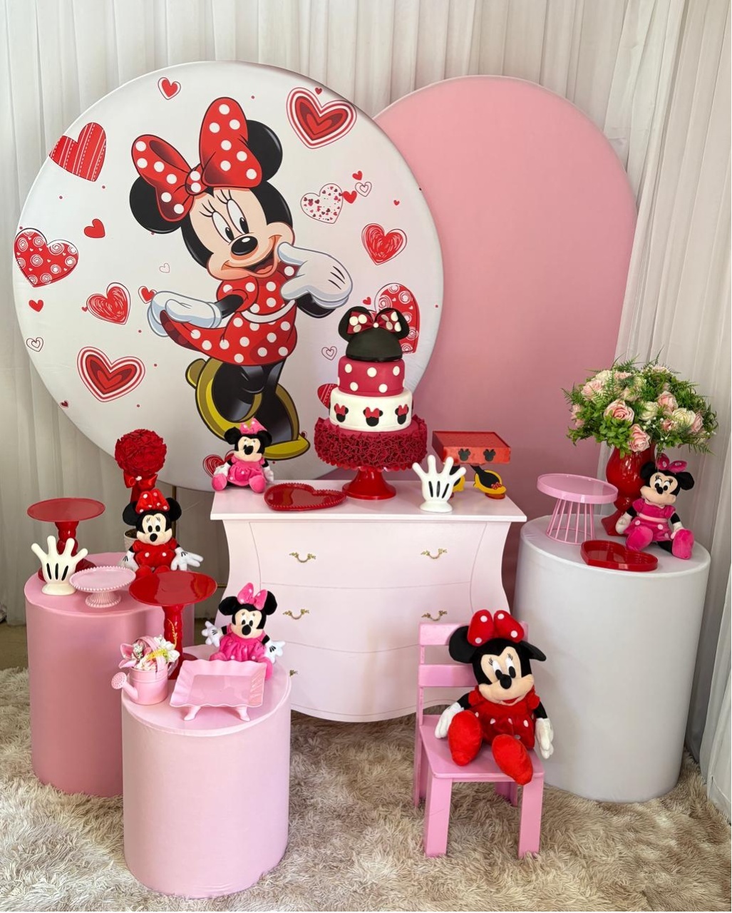 Minnie Rosa E Vermelha (Mod 1) - Três Marias Festas