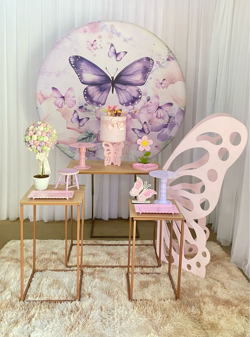 Borboletas Lilás E Roxo - Três Marias Festas