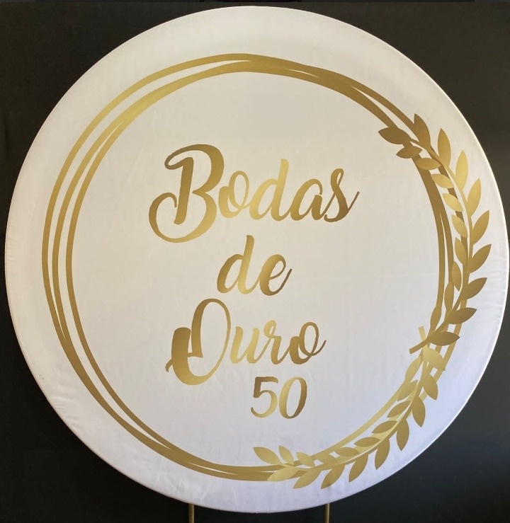 Painel Sublimado Bodas de Ouro - Três Marias Festas