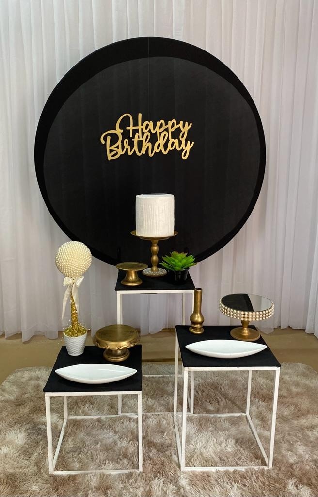 Happy Birthday Dourado Mod2 - Três Marias Festas