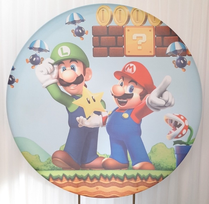 Painel Sublimado  Super Mario  - Três Marias Festas