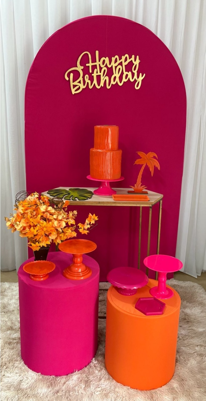 Pink, Dourado E Laranja (Mod2) - Três Marias Festas