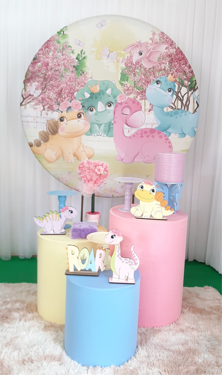Dino Baby Rosa (Roar) - Três Marias Festas