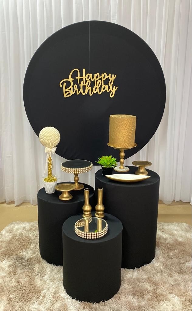 Happy Birthday Dourado Mod2 - Três Marias Festas