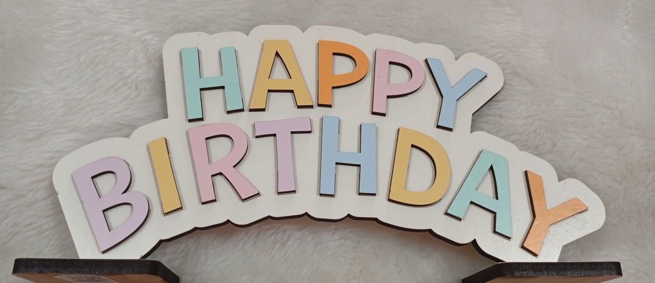 Displays Mdf 3D - Happy Birthday - Três Marias Festas