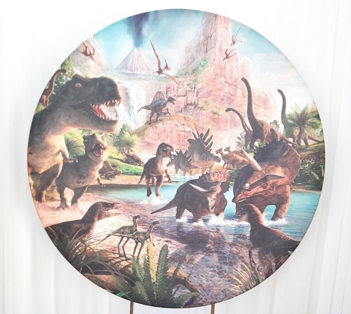 Painel Sublimado Dinossauro  - Três Marias Festas
