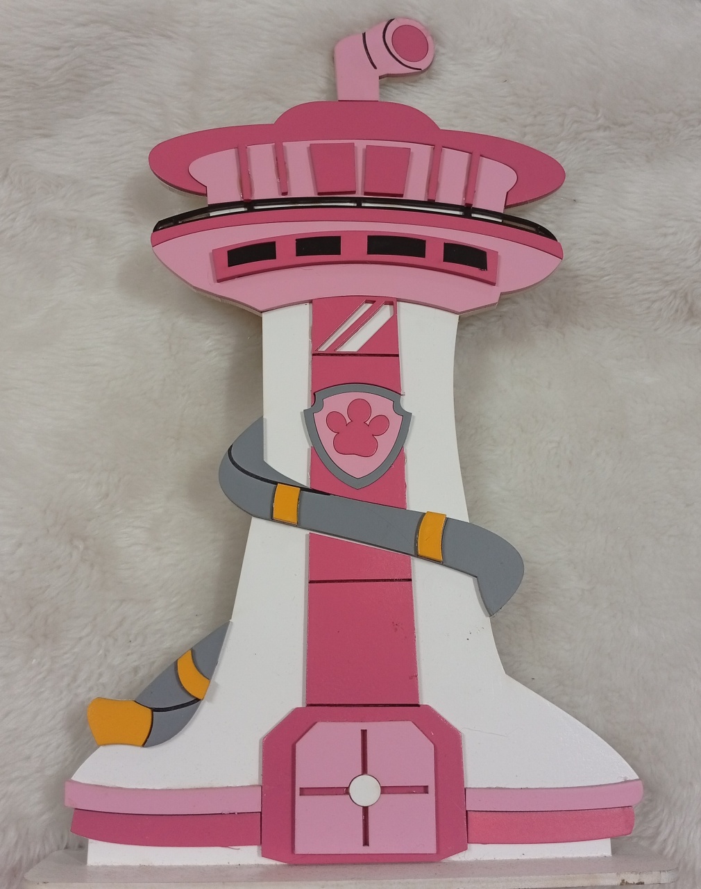 Displays Mdf 3D - Torre Patrulha Canina Rosa  - Três Marias Festas