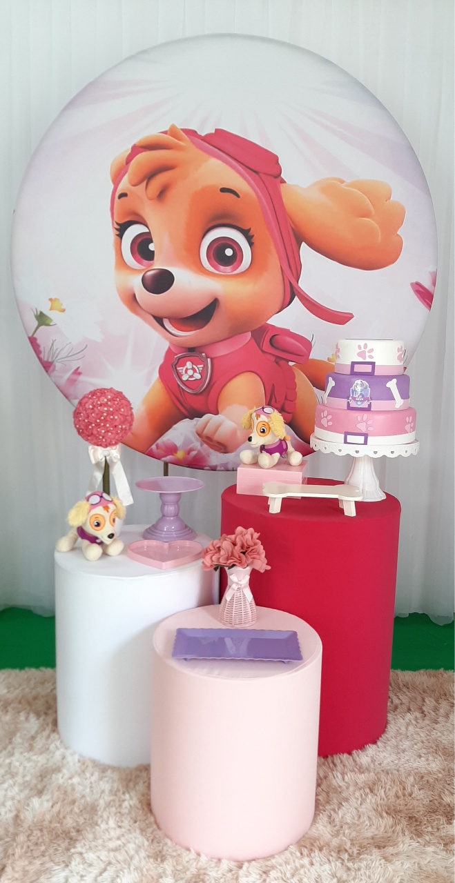 Patrulha Canina Rosa Skye - Três Marias Festas