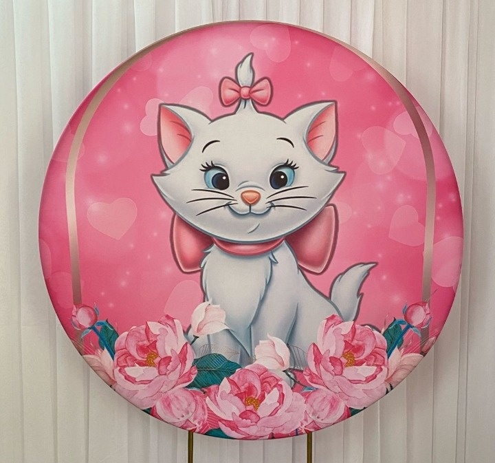 Painel Sublimado Gata Marie - Três Marias Festas