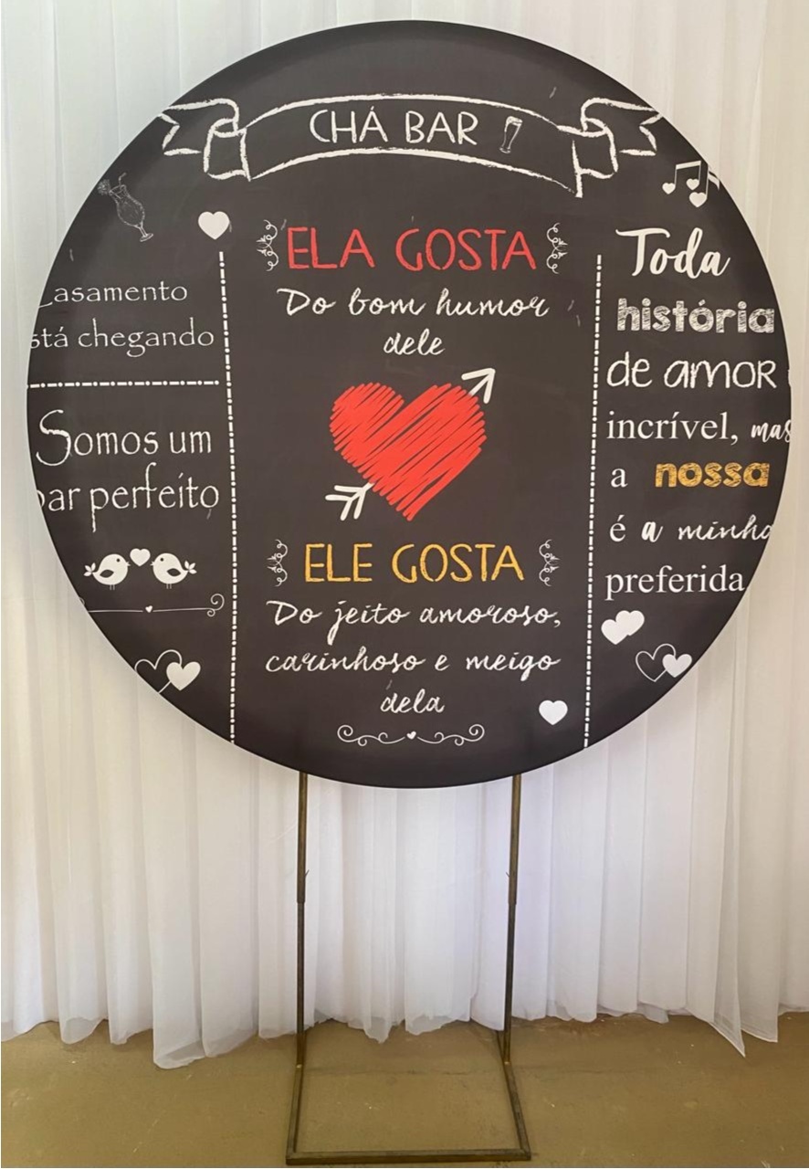 Painel Sublimado Chá Bar - Três Marias Festas