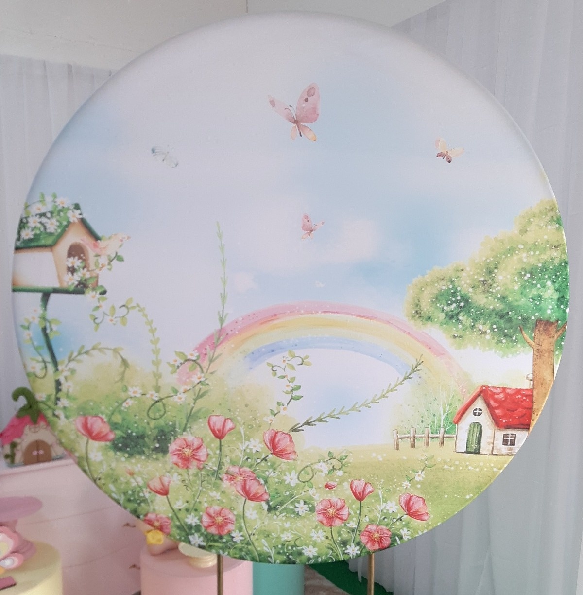 Painel Sublimado  Jardim Encantado (Arco Íris) - Três Marias Festas