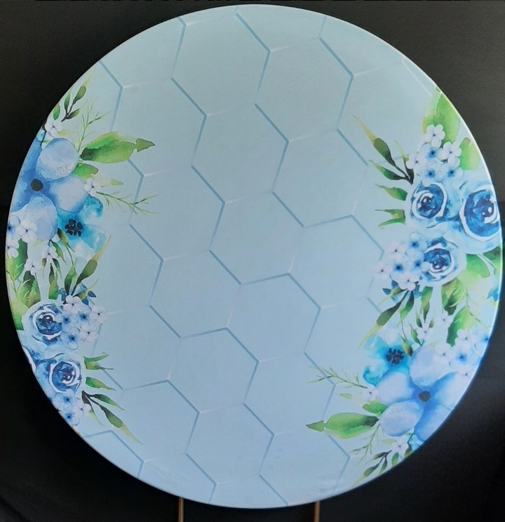 Painel Sublimado Mosaico Azul - Três Marias Festas