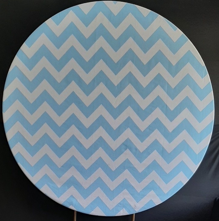 Painel Sublimado Chevron Azul E Branco - Três Marias Festas