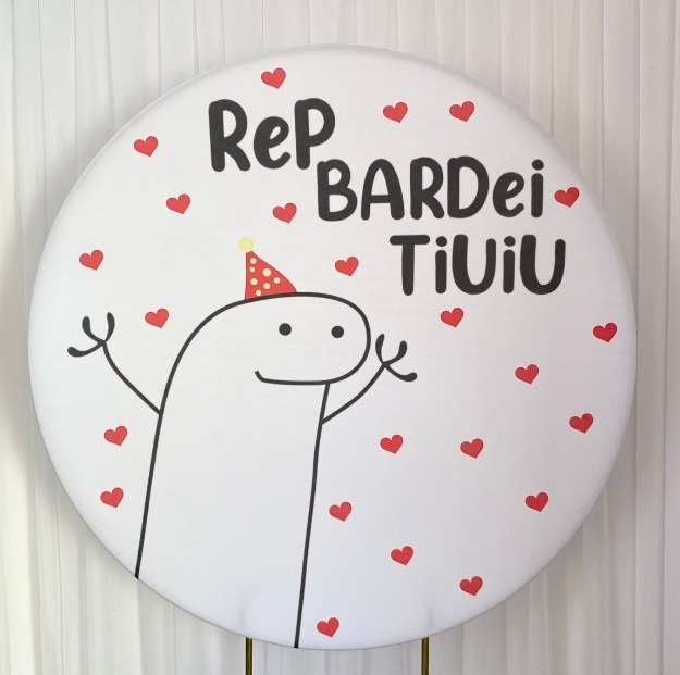 Painel Sublimado Flork Meme (Bento Cake) - Três Marias Festas
