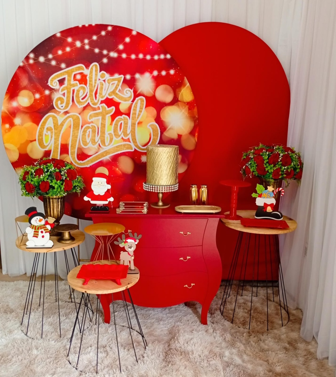 Natal Vermelho E Dourado (Mod1) - Três Marias Festas
