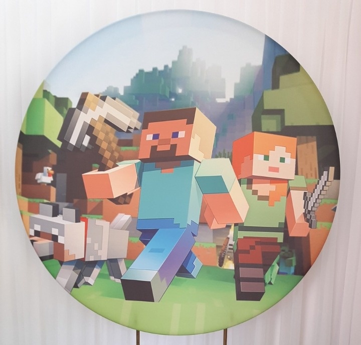 Painel Sublimado Minecraft  - Três Marias Festas