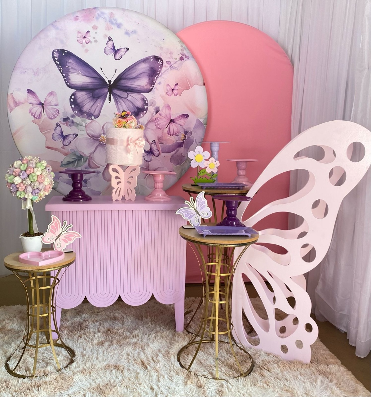 Borboletas Lilás E Roxo - Três Marias Festas