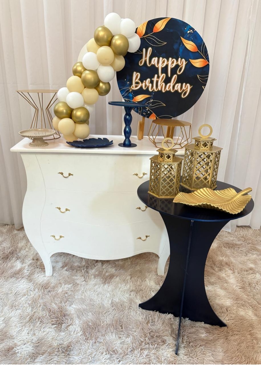 Mini Kit Happy Birthday (Azul Marinho Com Dourado) (Mod2) - Três Marias Festas