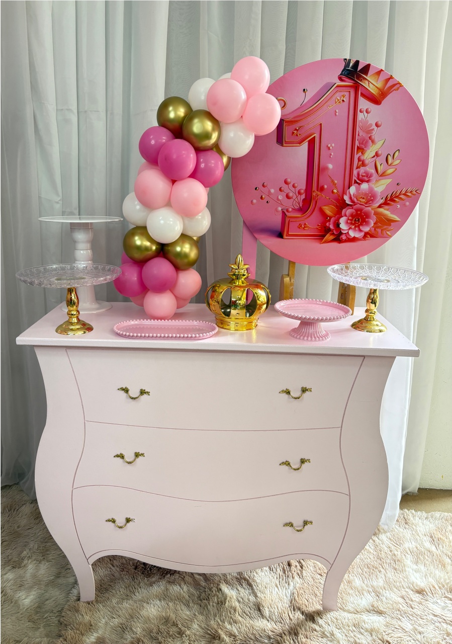Mini Kit 1 Ano Rosa - Três Marias Festas