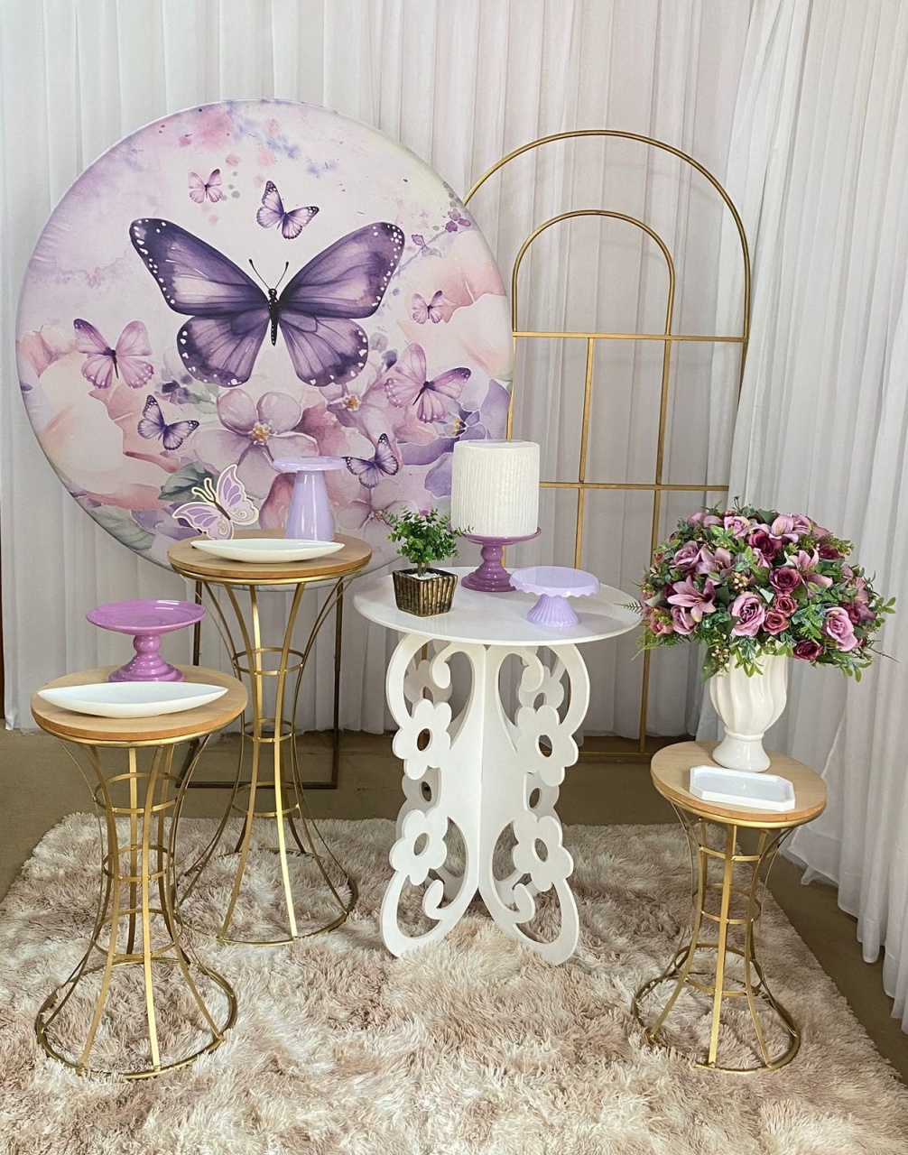 Borboletas Lilás E Roxo - Três Marias Festas
