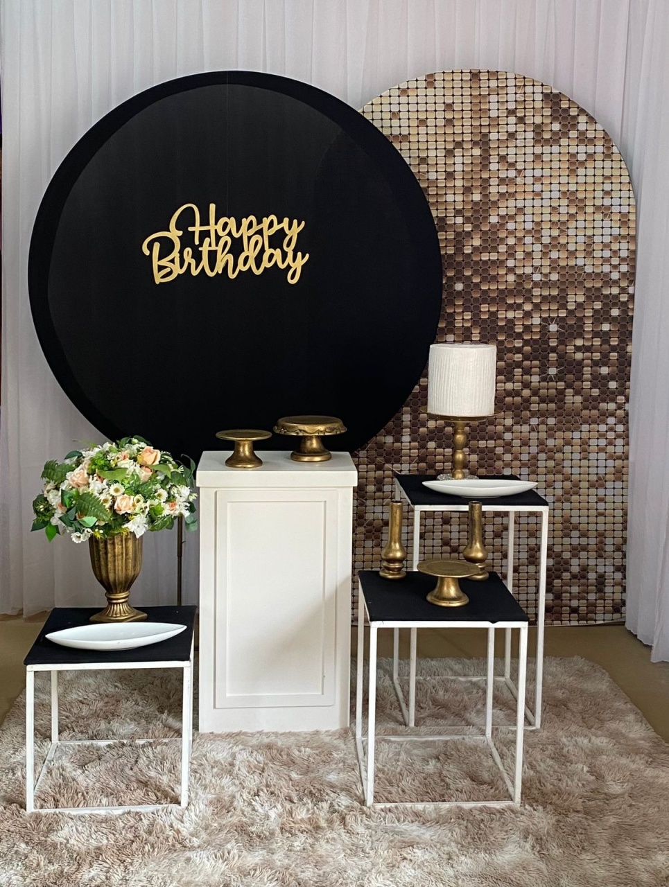 Happy Birthday + Dourado (Mod1) - Três Marias Festas