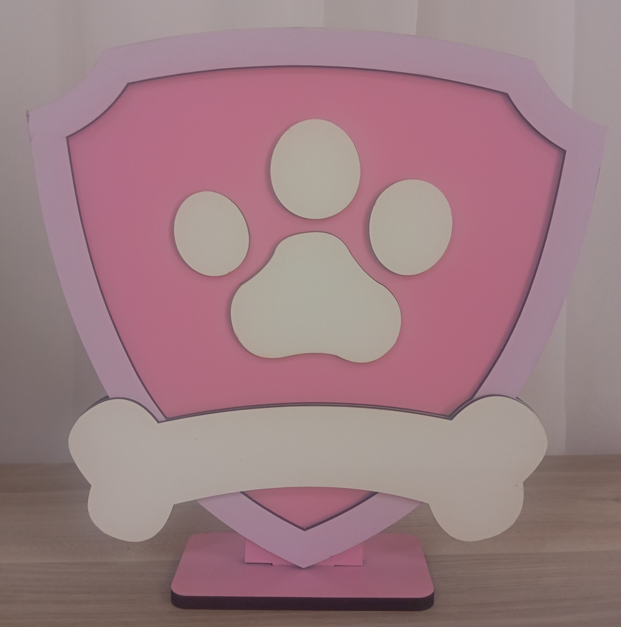 Displays Mdf 3D - Patrulha Canina Rosa  - Três Marias Festas
