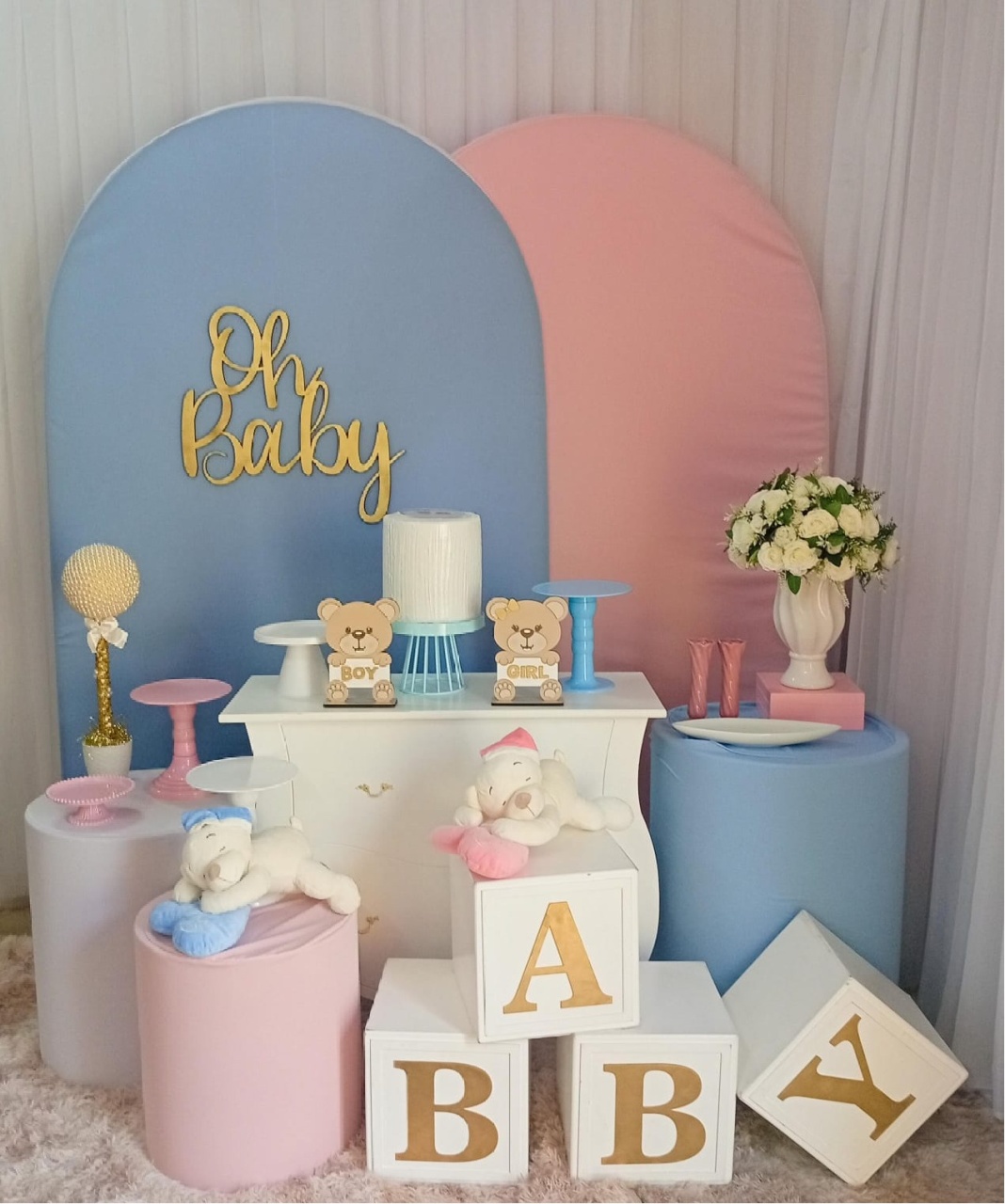 Oh Baby Rosa E Azul - Três Marias Festas