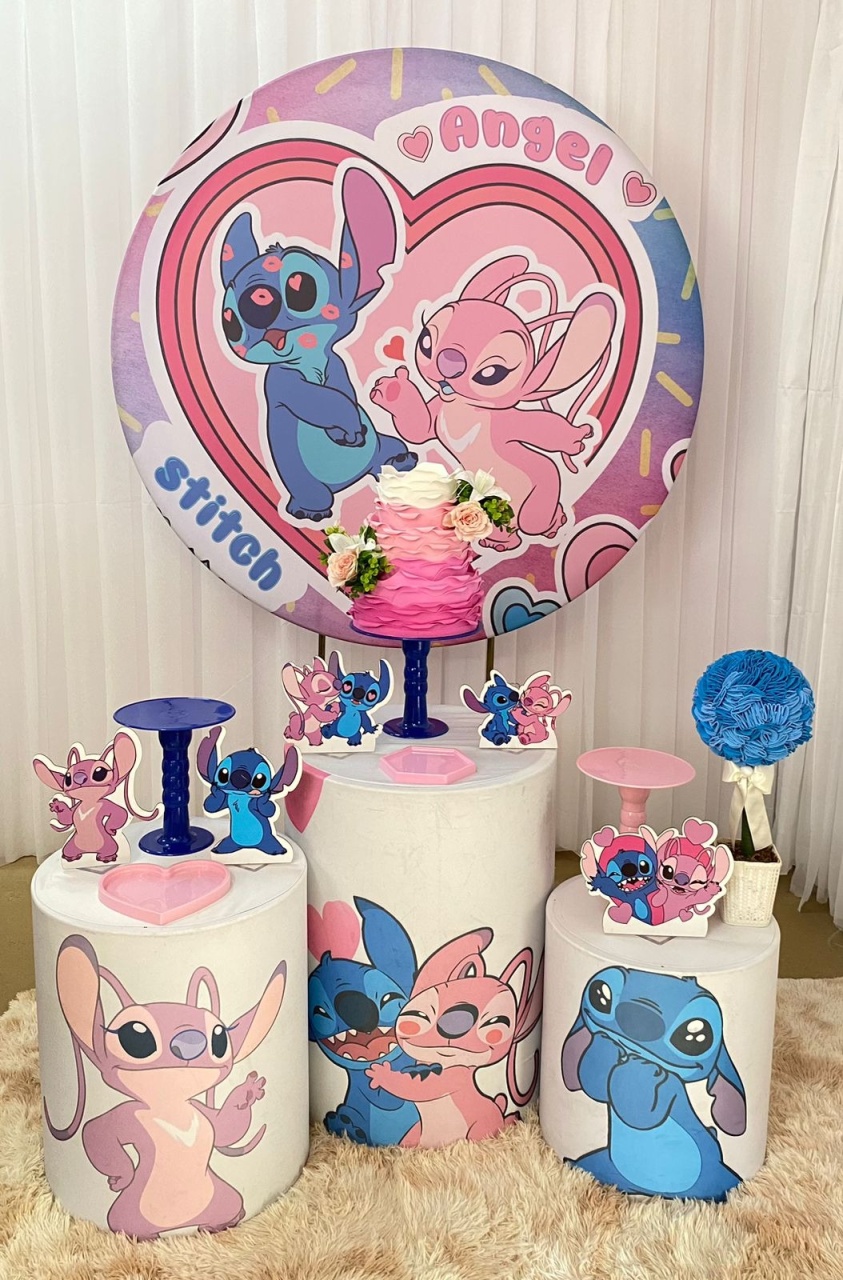 Stitch E Angel Coração Mod1 - Três Marias Festas