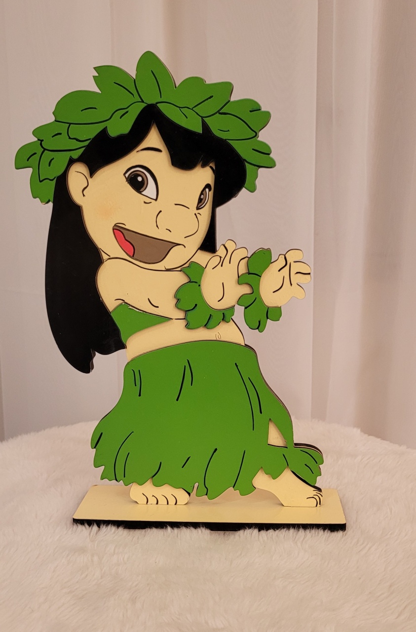 Display Mdf 3D Lilo (Verde) - Três Marias Festas
