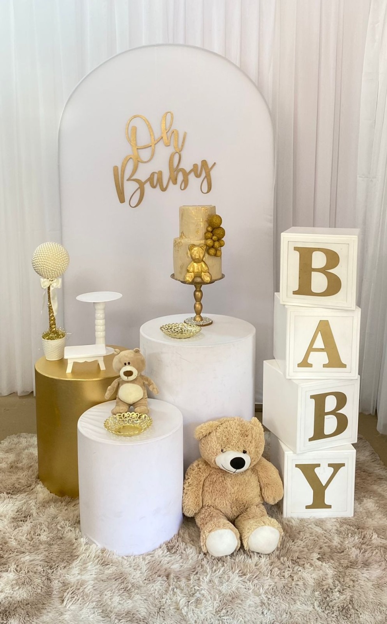 Oh Baby Pirulito Branco Com Dourado - Três Marias Festas