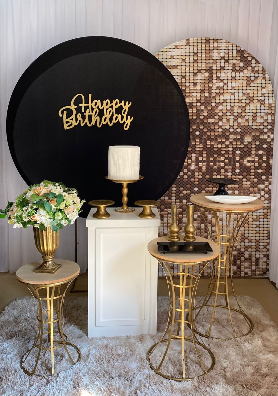 Happy Birthday + Dourado (Mod3) - Três Marias Festas
