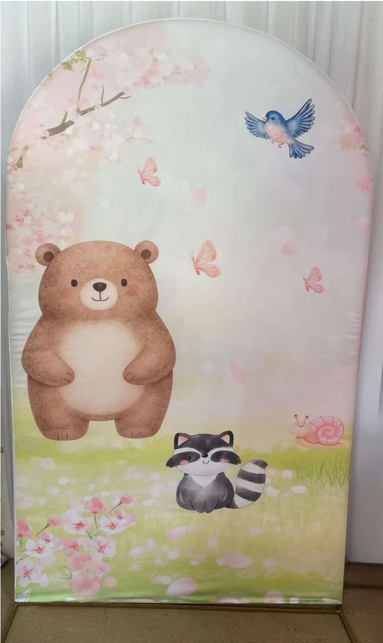 Capa Painel Pirulito Bosque Aquarela (Mod1) - Três Marias Festas