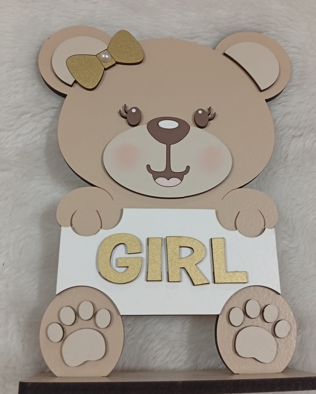 Displays Mdf 3D - Urso Girl - Três Marias Festas