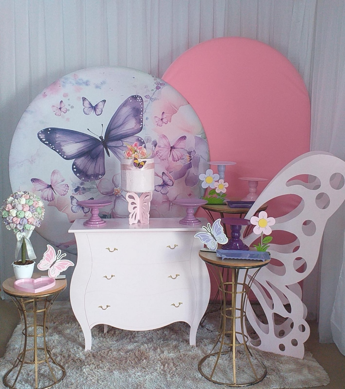 Borboletas Lilás E Roxo - Três Marias Festas
